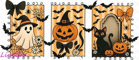Halloween 16oz UV DTF TRANSFER Libbey Glass Can Cup Wrap-KA 1033