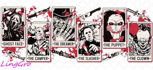 Halloween 16oz UV DTF TRANSFER Libbey Glass Can Cup Wrap-KA 1063