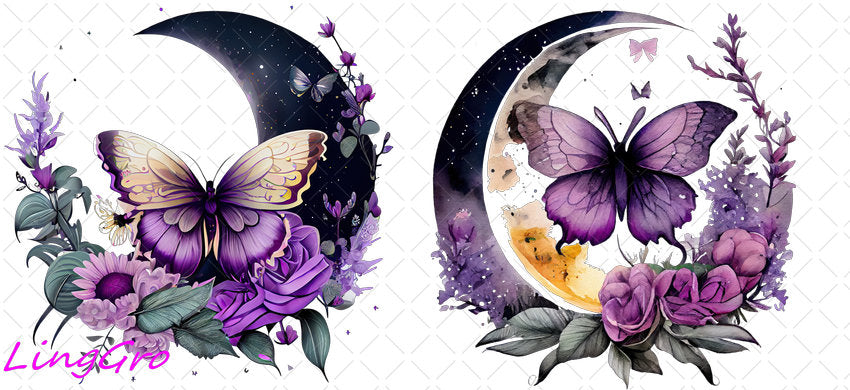 Butterfly 16oz UV DTF TRANSFER Libbey Glass Can Cup Wrap-KA-112