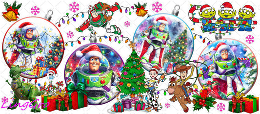 Christmas 16oz UV DTF TRANSFER Libbey Glass Can Cup Wrap-KA-1154