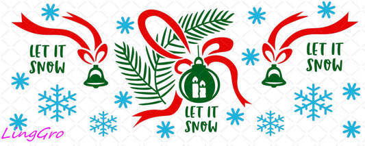 Christmas 16oz UV DTF TRANSFER Libbey Glass Can Cup Wrap-KA-1178