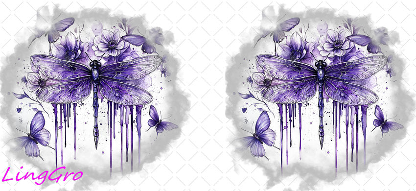 Dragonfly 16oz UV DTF TRANSFER Libbey Glass Can Cup Wrap-KA-125