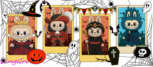 Helloween 16oz UV DTF TRANSFER Libbey Glass Can Cup Wrap KA-1297