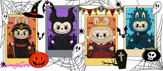 Helloween 16oz UV DTF TRANSFER Libbey Glass Can Cup Wrap KA-1298