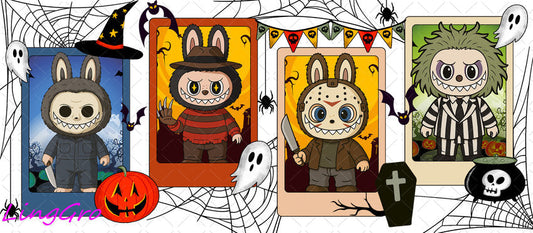 Helloween 16oz UV DTF TRANSFER Libbey Glass Can Cup Wrap KA-1301