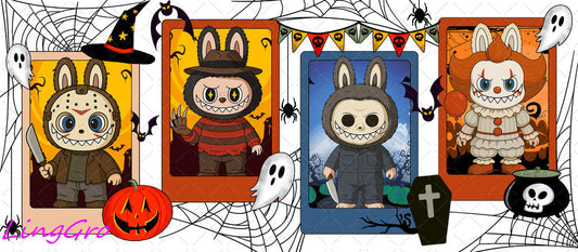 Helloween 16oz UV DTF TRANSFER Libbey Glass Can Cup Wrap KA-1302