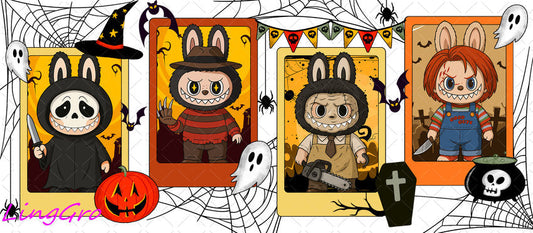 Helloween 16oz UV DTF TRANSFER Libbey Glass Can Cup Wrap KA-1303