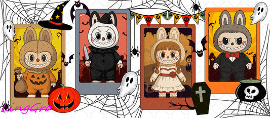 Helloween 16oz UV DTF TRANSFER Libbey Glass Can Cup Wrap KA-1305