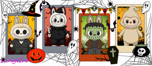 Helloween 16oz UV DTF TRANSFER Libbey Glass Can Cup Wrap KA-1306