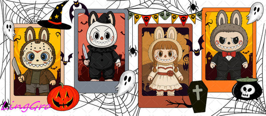 Helloween 16oz UV DTF TRANSFER Libbey Glass Can Cup Wrap KA-1308