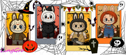 Helloween 16oz UV DTF TRANSFER Libbey Glass Can Cup Wrap KA-1309