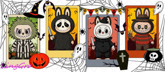 Helloween 16oz UV DTF TRANSFER Libbey Glass Can Cup Wrap KA-1313