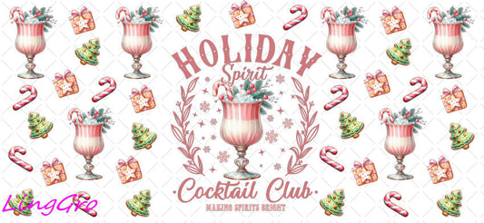 Christmas 16oz UV DTF TRANSFER Libbey Glass Can Cup Wrap-KA-1346