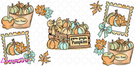 Fall 16oz UV DTF TRANSFER Libbey Glass Can Cup Wrap-KA-1417