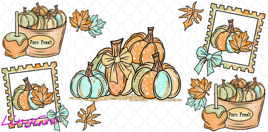 Fall 16oz UV DTF TRANSFER Libbey Glass Can Cup Wrap-KA-1418