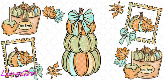 Fall 16oz UV DTF TRANSFER Libbey Glass Can Cup Wrap-KA-1419