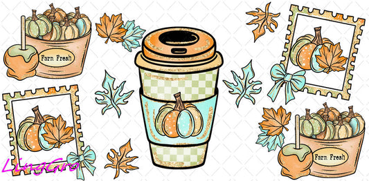 Fall 16oz UV DTF TRANSFER Libbey Glass Can Cup Wrap-KA-1420