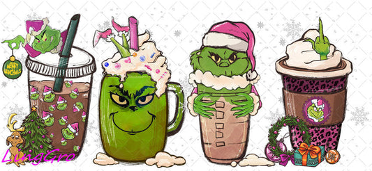 Christmas 16oz UV DTF TRANSFER Libbey Glass Can Cup Wrap-KA-1494