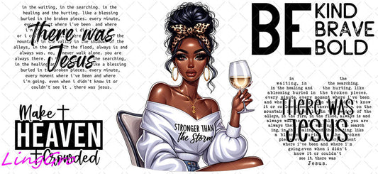 Afro Black Woman 16oz UV DTF TRANSFER Libbey Glass Can Cup Wrap-KA-1521