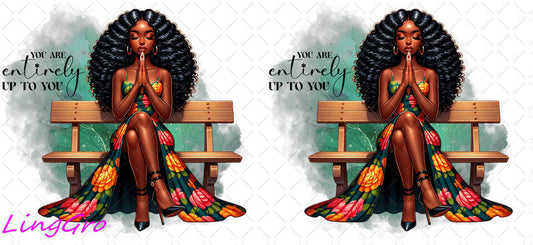 Afro Pray Black Woman 16oz UV DTF TRANSFER Libbey Glass Can Cup Wrap-KA-1527