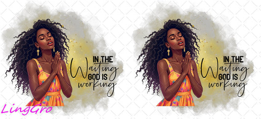 Afro Pray Black Woman 16oz UV DTF TRANSFER Libbey Glass Can Cup Wrap-KA-1532