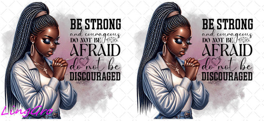 Afro Pray Black Woman 16oz UV DTF TRANSFER Libbey Glass Can Cup Wrap-KA-1533