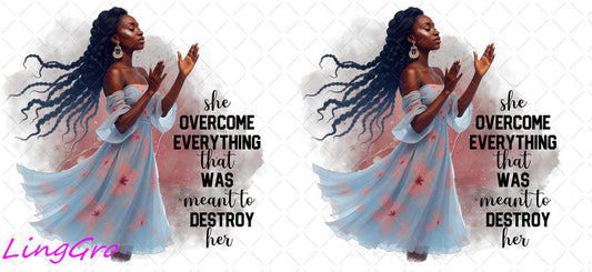 Afro Pray Black Woman 16oz UV DTF TRANSFER Libbey Glass Can Cup Wrap-KA-1537