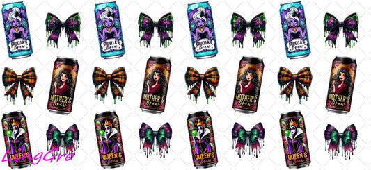 Halloween 16oz UV DTF TRANSFER Libbey Glass Can Cup Wrap-KA 1544