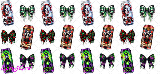 Halloween 16oz UV DTF TRANSFER Libbey Glass Can Cup Wrap-KA 1545