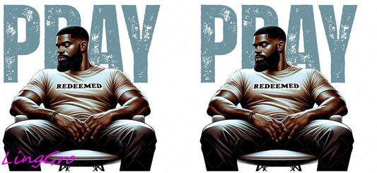 Afro Pray Black Man 16oz UV DTF TRANSFER Libbey Glass Can Cup Wrap-KA-155