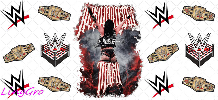 WWE Wrestling 16oz UV DTF TRANSFER Libbey Glass Can Cup Wrap-KA 1583