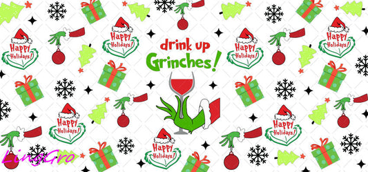 Christmas 16oz UV DTF TRANSFER Libbey Glass Can Cup Wrap-KA-1661