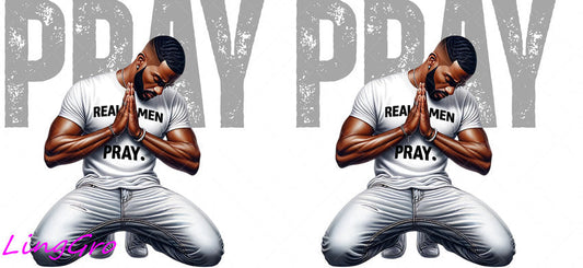 Afro Pray Black Man 16oz UV DTF TRANSFER Libbey Glass Can Cup Wrap-KA-188