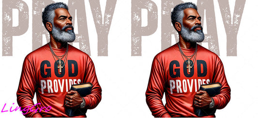 Afro Pray Black Man 16oz UV DTF TRANSFER Libbey Glass Can Cup Wrap-KA-189