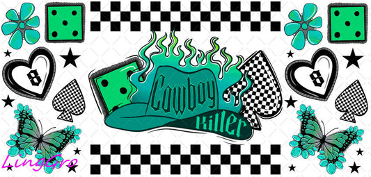 Western 16oz UV DTF TRANSFER Libbey Glass Can Cup Wrap-KA-1934