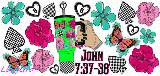 Western 16oz UV DTF TRANSFER Libbey Glass Can Cup Wrap-KA-1939