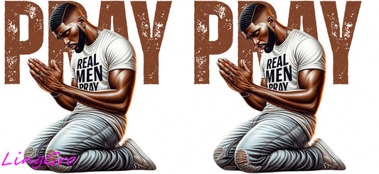 Afro Pray Black Man 16oz UV DTF TRANSFER Libbey Glass Can Cup Wrap-KA-193