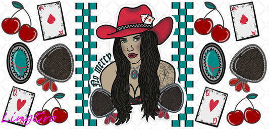 Western 16oz UV DTF TRANSFER Libbey Glass Can Cup Wrap-KA-1944