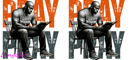 Afro Pray Black Man 16oz UV DTF TRANSFER Libbey Glass Can Cup Wrap-KA-194