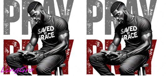 Afro Pray Black Man 16oz UV DTF TRANSFER Libbey Glass Can Cup Wrap-KA-196