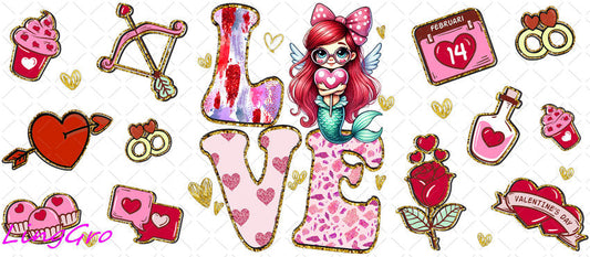 Valentine 16oz UV DTF TRANSFER Libbey Glass Can Cup Wrap-KA-2053