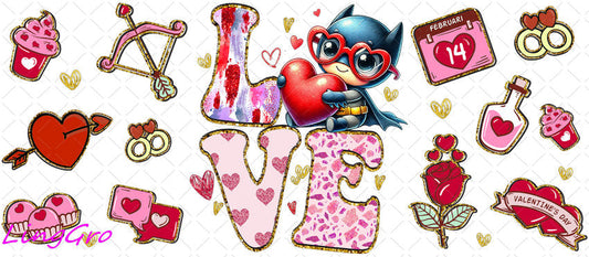 Valentine 16oz UV DTF TRANSFER Libbey Glass Can Cup Wrap-KA-2054