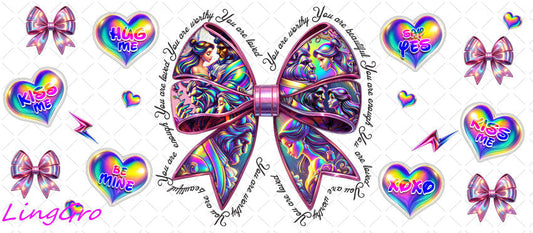 Valentine 16oz UV DTF TRANSFER Libbey Glass Can Cup Wrap-KA-2056