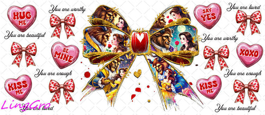 Valentine 16oz UV DTF TRANSFER Libbey Glass Can Cup Wrap-KA-2057