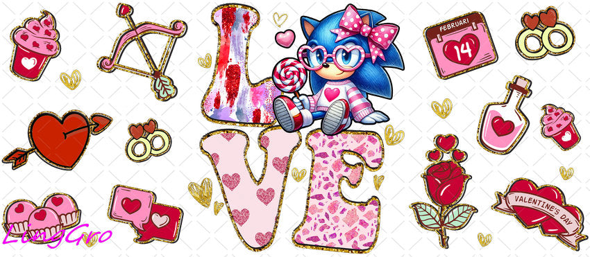 Valentine 16oz UV DTF TRANSFER Libbey Glass Can Cup Wrap-KA-2123