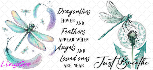 Dragonfly 16oz UV DTF TRANSFER Libbey Glass Can Cup Wrap-KA-2151