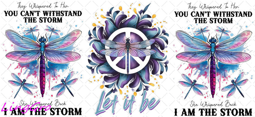 Dragonfly 16oz UV DTF TRANSFER Libbey Glass Can Cup Wrap-KA-2152