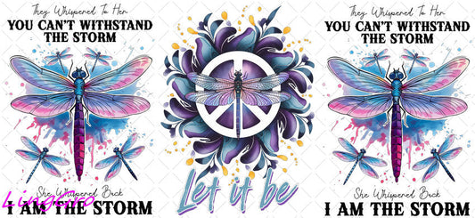 Dragonfly 16oz UV DTF TRANSFER Libbey Glass Can Cup Wrap-KA-2152