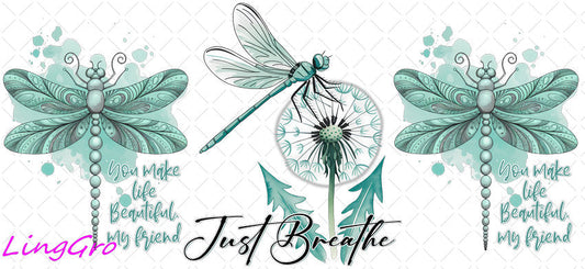 Dragonfly 16oz UV DTF TRANSFER Libbey Glass Can Cup Wrap-KA-2156