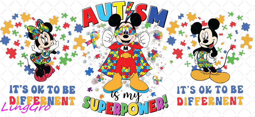 Autisum 16oz UV DTF TRANSFER Libbey Glass Can Cup Wrap KA-2158